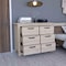 Tuhome Becca 6 Drawer Double Dresser, Four Legs, Metal Hardware, Light Gray CLZ7151 - alternate 2